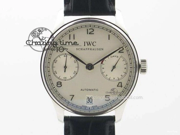 MIROTIME 1220 Portuguese Tourbillon IW5046 RG ZF Best Edition Gray Dial on Black Leather Strap SmoothTexture 7142